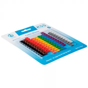 ACT kabelmarkeerder, kleur, zwart, blauw, bruin, groen, grijs, oranje, rood, violet, wit, geel, 100 stuks, 4 - 6 mm²