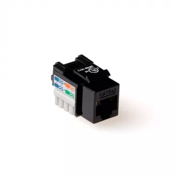 Keystone jack ACT CAT6 onafgeschermd punch down zwart TD6014