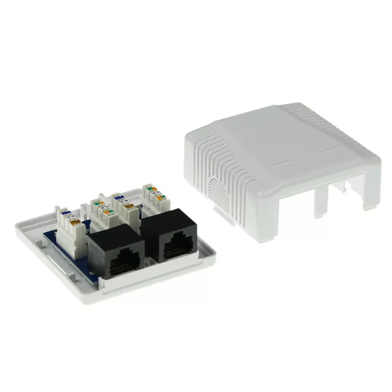 Opbouwdoos ACT 2-voudig onafgeschermd CAT5E — 59×29,5×61 mm