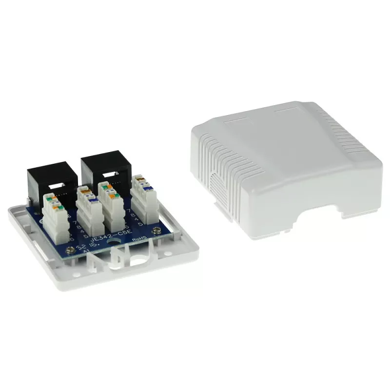 Opbouwdoos ACT 2-voudig onafgeschermd CAT5E — 59×29,5×61 mm