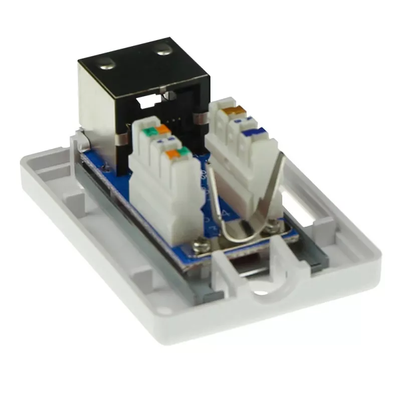 Opbouw afgeschermde aansluitdoos ACT FA5005 voor 1× CAT5E-bus, 39×29,5×54 mm