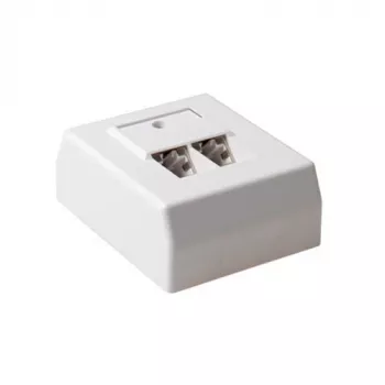 Opbouw afschermdoos, 2-poorts, ACT CAT5E, afmetingen 64,9×80×32,8 mm