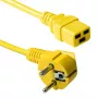 ACT Netkabel CEE 7/7 stekker (haaks) - C19 geel 0,6 m