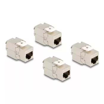 Delock 86050 keystonemodule RJ45-aansluiting Cat.6A STP, 4 stuks