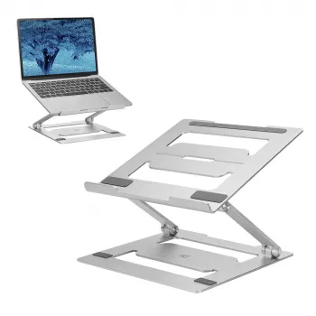 Laptopstandaard ACT AC8135 aluminium grijs traploos in hoogte verstelbaar