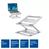 Laptopstandaard ACT AC8135 aluminium grijs traploos in hoogte verstelbaar