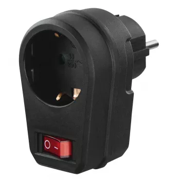 Hama 00223214 netstekkeradapter Type F zwart