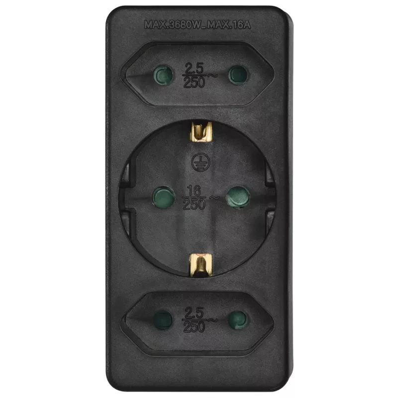 Hama 00223216 stroomverlenging 3 AC-uitgangen binnen zwart