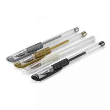 Hama Classic gelpen met dop zwart, goud, zilver, wit 4 stuks