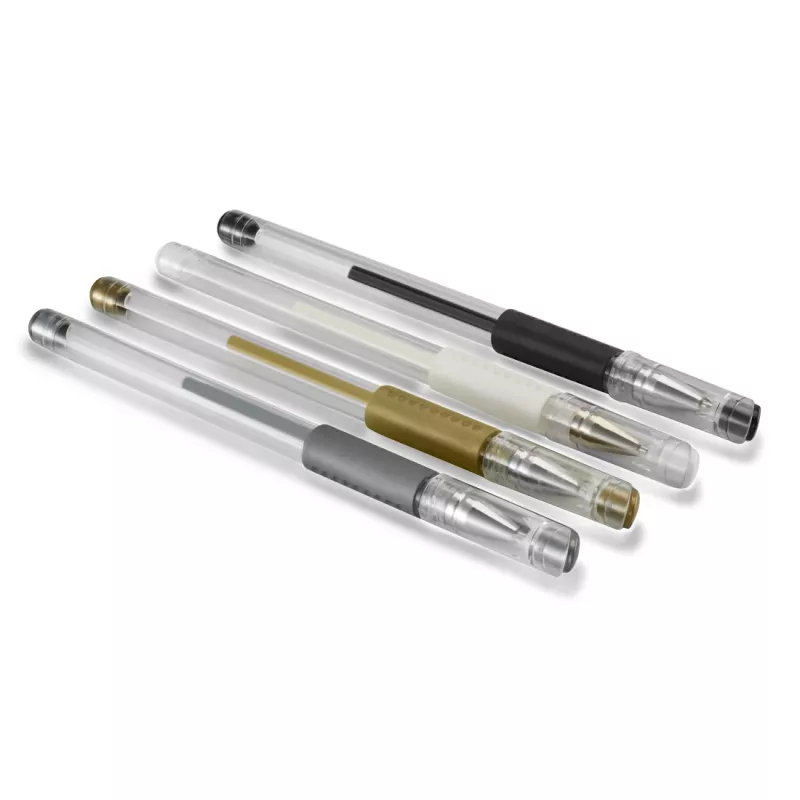 Hama Classic gelpen met dop zwart, goud, zilver, wit 4 stuks