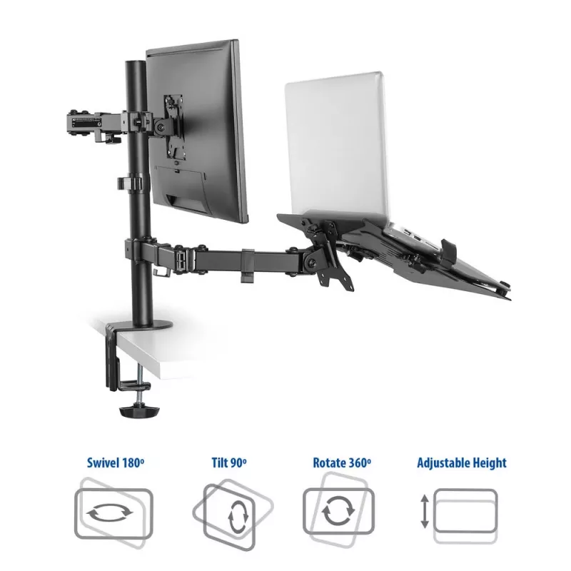ACT AC8305 laptopstandaard en monitorarm, 15,6 inch (39,6 cm), zwart