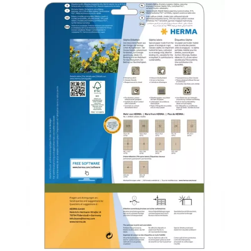 Zelfklevend etiket HERMA 10752 rechthoek permanent bruin 640 stuks