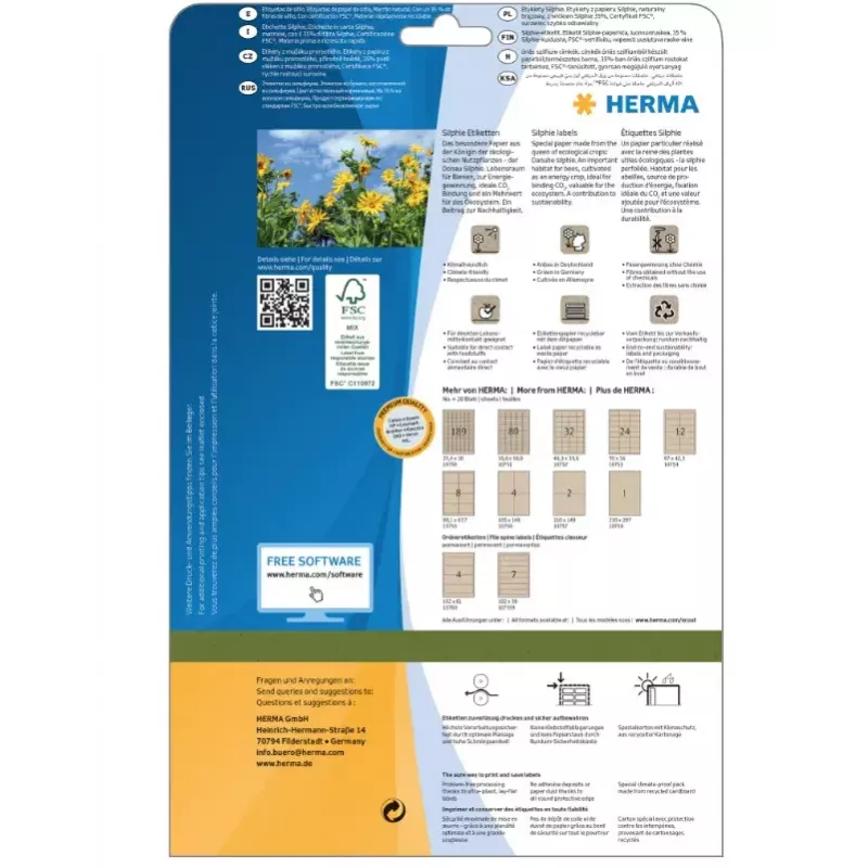 HERMA 10756 zelfklevend etiket rechthoek permanent bruin 80 stuks