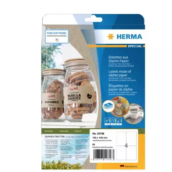 HERMA 10756 zelfklevend etiket rechthoek permanent bruin 80 stuks