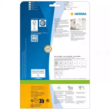 HERMA 10791 zelfklevende etiketten hart permanent wit 120 stuks