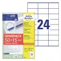 Zelfklevend printeretiket AVERY 6602 wit 7x3,6 cm 1560 stuks