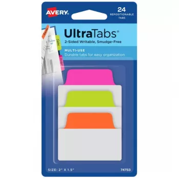 Blanco registertabbladen Avery Ultra Tabs 74753 groen oranje roze