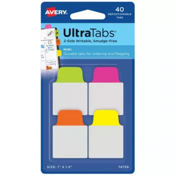 Blanco registertabbladen Avery Ultra Tabs 74759 groen oranje roze geel