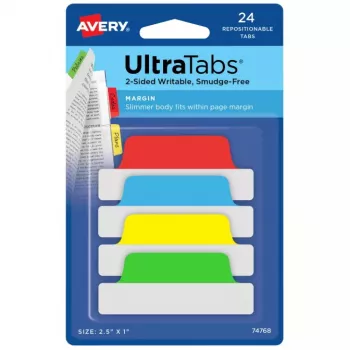 Blanco registertabblad Avery Ultra Tabs 74768 blauw groen rood geel