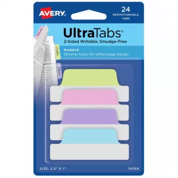 Blanco registertabbladen Avery Ultra Tabs 74769 blauw groen roze paars
