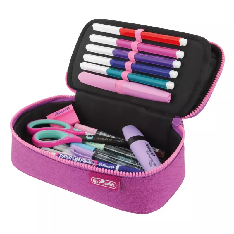 Etui Herlitz beatBox ABC Soft polyester roze paars 225x120x70mm