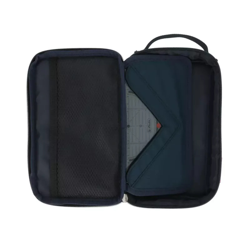 Zacht etui Herlitz 2 Go polyester grijs 210x130x60mm