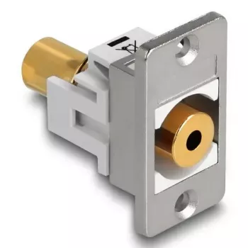 DeLOCK 90884 contactdoos-inzet 3,5 mm zilver wit bus