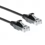 ACT zwart 1,5 meter LSZH U/UTP CAT6 datacenter slimline patchkabel zonder trekontlasting met RJ45-stekkers