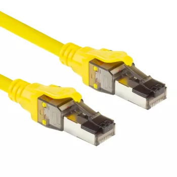 ACT gele 5 meter SFTP CAT8 patchkabel zonder rastong met RJ45-stekkers