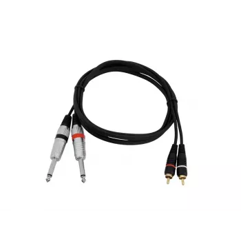 Audiokabel Omnitronic 30225213 1,5m 2x6,35mm 2xRCA zwart
