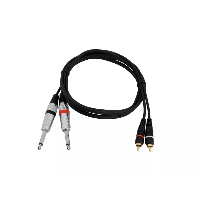 Audiokabel Omnitronic 30225213 1,5m 2x6,35mm 2xRCA zwart
