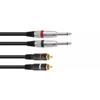Audiokabel Omnitronic 30225213 1,5m 2x6,35mm 2xRCA zwart