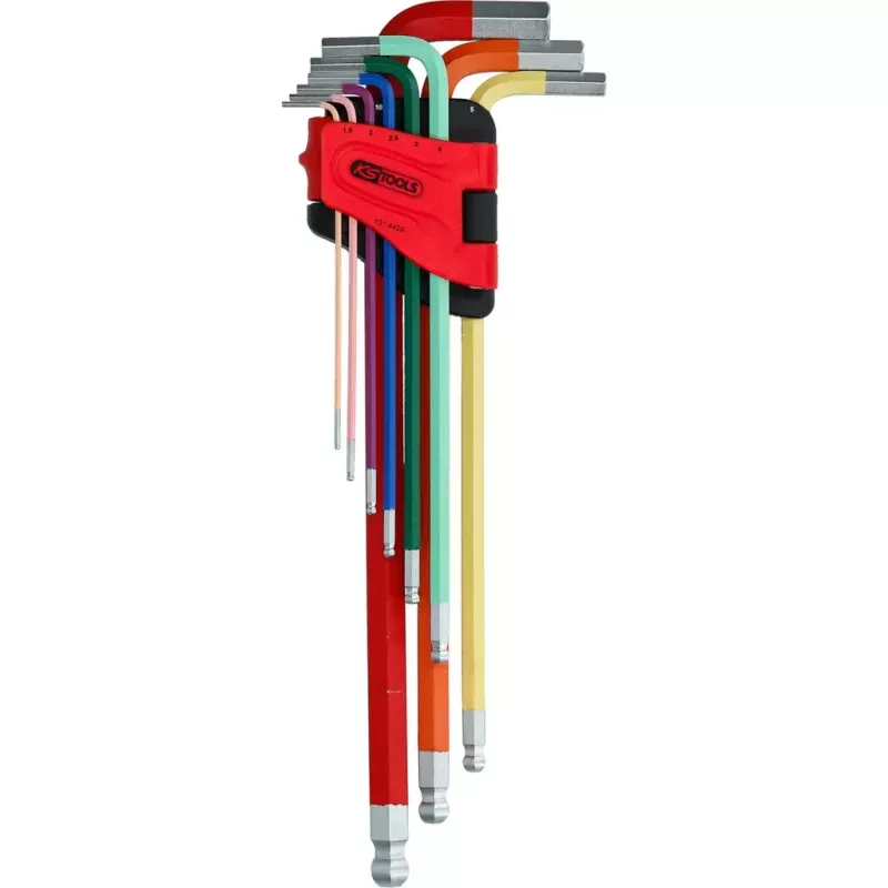 Inbussleutelset KS Tools 151.4420 9 stuks staal verchroomd