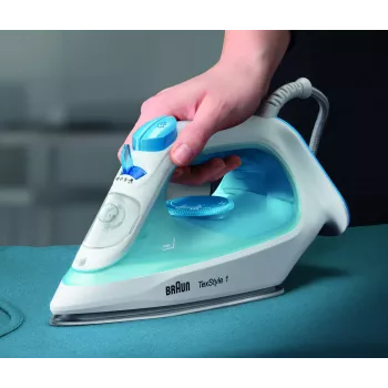 Braun TexStyle 1 SI1050BL stoomstrijkijzer keramische strijkzool 2000 W blauw, wit