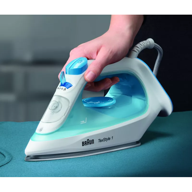 Braun TexStyle 1 SI1050BL stoomstrijkijzer keramische strijkzool 2000 W blauw, wit
