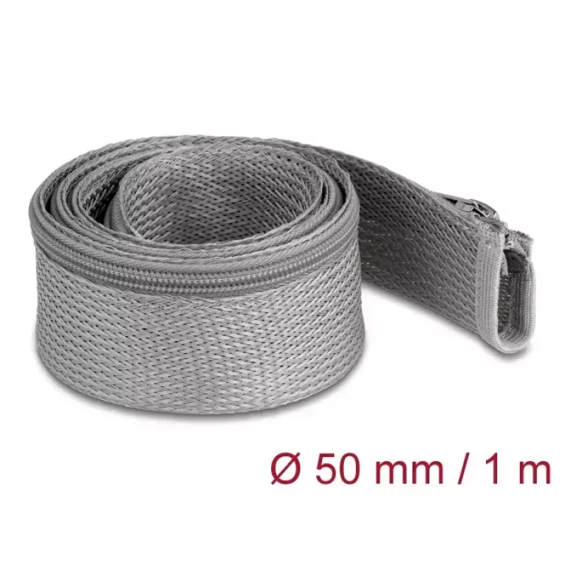 Gevlochten slang DeLOCK 20826 1m x 50mm grijs
