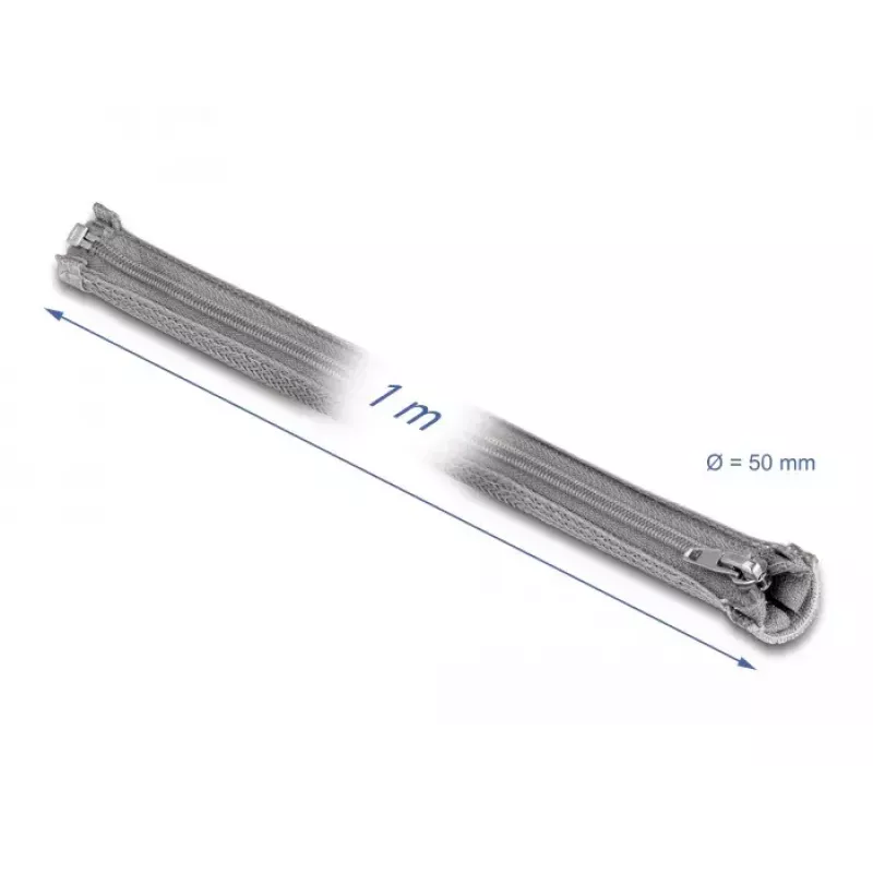 Gevlochten slang DeLOCK 20826 1m x 50mm grijs