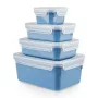 Voorraaddozen-set EMSA Clip & Close rechthoekig blauw 4 stuks