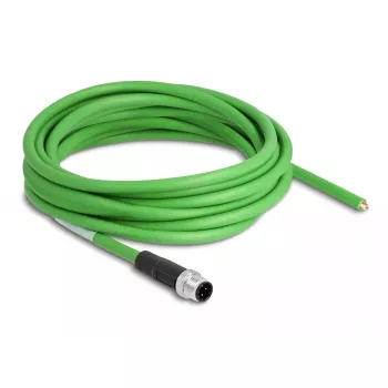 DeLOCK netwerkkabel M12 4-pin D-gecodeerd open kabeleinden TPU 5 m