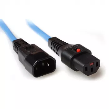 ACT stroomkabel C13 IEC Lock - C14 blauw 3 m, PC963