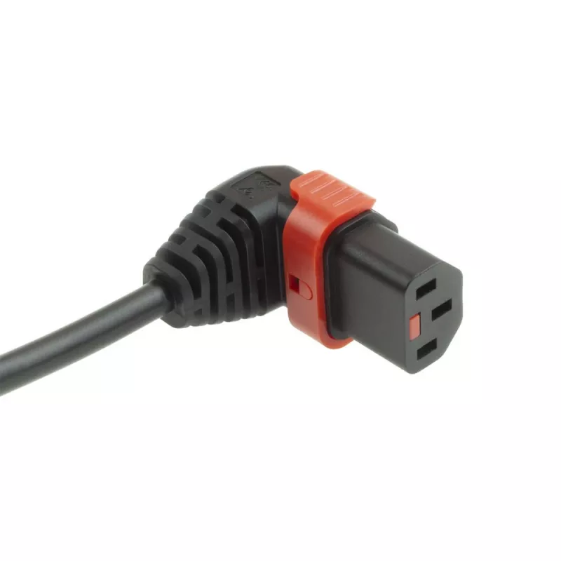 ACT stroomkabel CEE 7/7 stekker (haaks) – C13 IEC Lock (haaks) zwart 1 m, EL449S