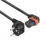 ACT netkabel CEE 7/7 stekker (haaks) - C13 IEC Lock (links haaks) zwart 1 m, EL447S