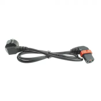 ACT netkabel CEE 7/7 stekker (haaks) - C13 IEC Lock (links haaks) zwart 1 m, EL447S