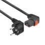 ACT stroomkabel CEE 7/7 stekker (haaks) – C13 IEC Lock (rechts haaks) zwart 3 m, EL454S