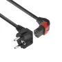 ACT stroomkabel CEE 7/7 stekker (haaks) – C13 IEC Lock (naar boven haaks) zwart 1 m, EL448S