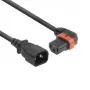 ACT stroomkabel C14 - C13 IEC Lock (links haaks) zwart 1 m, PC2042