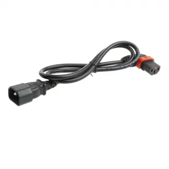 ACT netkabel C14 - C13 IEC Lock (links haaks) zwart 3 m, PC2050