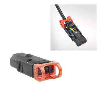 ACT C13 IEC Lock+ heransluitbaar zwart, PA130100BK, C13, zwart, rood, bus, recht, nylon, 1,5 mm²