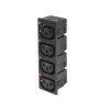 ACT C13 IEC Lock netingang (4x uitgang) - zwart, PA135015BK4