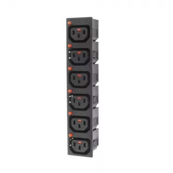 ACT C13 IEC Lock netingang (6x uitgang) - zwart, PA135015BK6